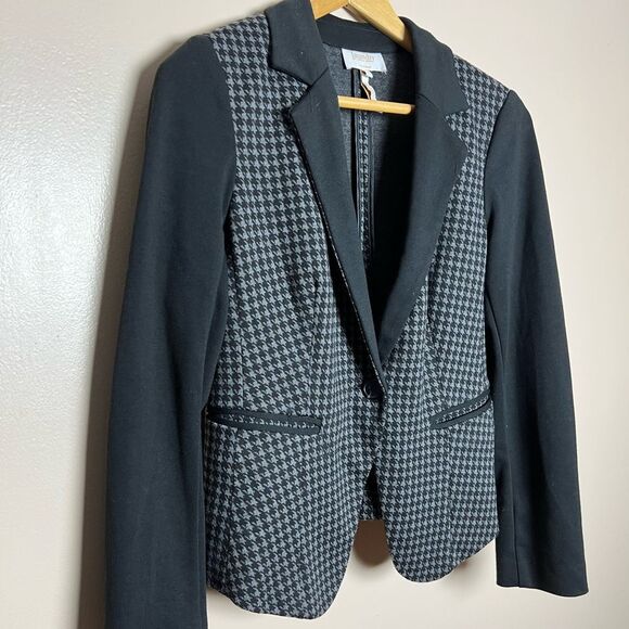 CLEARANCE! Black Laundry Shelli Segal Houndstooth Stretch Blazer Size 8 EUC - Picture 3 of 5